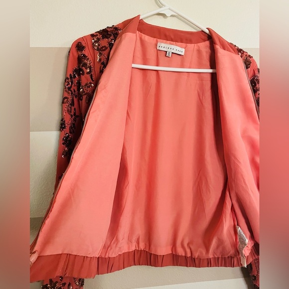 Endless Rose Coral  Bomber Jacket with Floral Design - Picture 15 of 16
